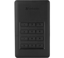 Verbatim Store 'n' Go Secure Portable I 2TB I Black I Ārējais cietais disks ar koda piekļuvi I USB 3.1 GEN 1 I Ārējais cietais disks I operētājsistēmai Windows un MacOSX I Portatīvais cietais disks I USB cietais disks ANEB07F2Q6XKPT