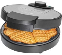 Clatronic WA 3492 vafeļu dzelzs 1000 vati nerūsējošā tērauda ielaidums lielas cepšanas virsmas Diametrs 18 cm Nepiedegošs pārklājums nepārtraukti regulējams brūnināšanas līmenis