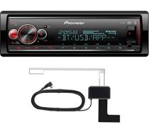 Pioneer MVH-S520DABAN, ieskaitot DAB antenu, 1DIN automašīnas radio ar DAB+, sarkanu, vācu izvēlnes ceļvedi, Bluetooth, USB, AUX ieeju, iPod/iPhone tiešo vadību, brīvroku komplektu, viedo sinhronizāciju