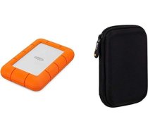 LaCie Rugged Mini 4TB pārnēsājams ārējais cietais disks 2,5 collu USB 3.0 Mac un PC modeļa Nr.: LAC9000633 un Amazon Basics ārējā cietā diska korpuss