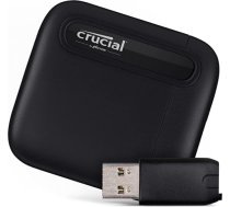 Crucial X6 4TB pārnēsājams SSD ar USB-A adapteri — līdz 800 MB/s — PC un Mac, USB 3.2 ārējais cietvielu disks — CT4000X6SSD9 ANEB08WK8NYHDT