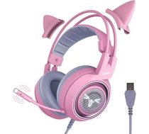 SOMIC G951rosa Rose Kat spēļu austiņu austiņas ar virtuāliem 7.1 asmeņiem un LED gaismu, mikrofonu datoram, PS4, klēpjdatoru draudzenei, sievai (USB spraudnis) USB ligzda Rose