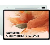 Samsung Galaxy Tab S7 FE, 12,4 collas / 31,5 cm, planšetdators ar 5G un Android operētājsistēmu, 64 GB, zaļš, spāņu versija ANEB094P3TKXNT