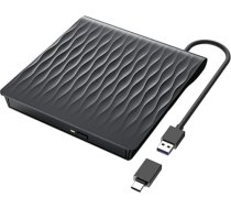 LPUNCD ārējais DVD diskdzinis USB 3.0 un Type-C, DVD diskdziņa ārējais CD DVD rakstītājs +/-RW klēpjdatoram, galddatoram, iMac, Apple MacBook Air/Pro, saderīgs ar Windows 11/10/XP/8/7/Vista/Linux /MacOS