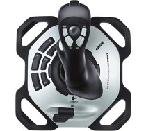 Logitech G Extreme 3D Pro kursorsviras pogas stūres vadība, 12 programmējamas pogas, 8 virzienu cepures slēdzis, stabila pamatne, ātrās aizdedzes sprūda, USB ports, dators, melns/sudrabs ANEB00CJ5FPTAT