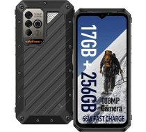 Ulefone Power Armor 19 Outdoor Mobile Phone (2023), 17GB+256GB/2TB SD Android 12 108MP+16MP kamera 9600mAh 66W Quick Charge 6,58 collu FHD+ ar temperatūras mērīšanu, 4G Dual SIM IP68 NFC Face pirkstu nospiedums. Drukāt ID/GPS