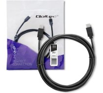Qoltec USB 3.1 tipa c vīrišķais kabelis | usb 3.1 tipa c vīrietis | 3 m | melns