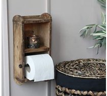 Chic Antique Wall tualetes papīra tualetes ruļļa turētājs ķieģeļu formas koka