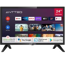 Antteq AG24F1DCU Android TV 24 collu (61 cm) viedtelevizors ar Google palīgu, Chromecast, Netflix, Prime Video, Disney+, Wi-Fi, trīskāršs uztvērējs ANEB0BY2MQRQPT