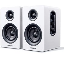 Sanyun SW208 3 collu aktīvais Bluetooth 5.0 plaukta skaļrunis — 60 W oglekļa šķiedras skaļruņu bloks — iebūvēts 24 bitu DAC — dinamiska 3D telpiskā skaņa — 2,0 datora datora monitors (pāris, balts)