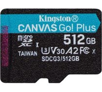Kingston SDCG3/512GBSP microSD atmiņas karte (512 GB microSDXC Canvas Go Plus 170R A2 U3 V30 bez SD adaptera) ANEB085SVMCTXT