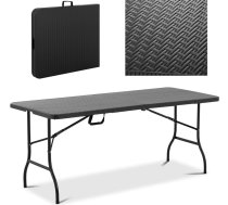 Saliekams dārza ēdināšanas galds līdz 150 kg 1830 x 750 x 740 mm melns