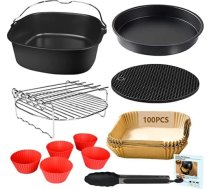 Yingrace Karstā gaisa frier piederumu 12 daļiņu komplekts, bez BPA nesaturošie kvadrātveida Airfryer XXL piederumi, kas saderīgi ar Cosori Princess Innsky 5,5 L, Ninja Tefal Uten Balter 5,8 L 6,5 l, Philips 7,3 l gaisa cepeškrāsni