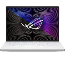 ASUS ROG Zephyrus G14 spēļu klēpjdators, 14 collu QHD+ 165Hz/3ms pretatspīduma displejs, AMD R9 7940HS, 32 GB RAM, 1 TB SSD, NVIDIA RTX 4070, Windows 11, QWERTZ tastatūra, Moonlight White, Mini LED versija
