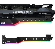 EZDIY-FAB GPU turētāja grafiskās kartes GPU atbalsta video kartes turētājs ar 5V 3 kontaktu ARGB LED, video kartes turētājs Sag turētājs/maciņa kronšteina atbalsts RX6700, RTX3090-309EZ-Black