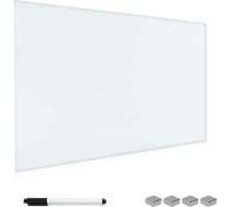 Navaris Magnetic Memo Board Stikla magnētiskā tāfele 90x60 cm rakstīšanai, ar magnētisko pildspalvas turētāju, pasaules kartes dizains 60x40 cm