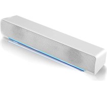 Garsent PC Soundbar skaļrunis, 3,5 mm USB vadu HiFi stereo skaņas joslas skaļrunis Boombox ar basu, mājas kinozāles skaļrunis datora viedtālrunim (balts)