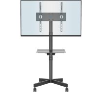 BONTEC mobilās televīzijas statīvs uz riteņiem 23-60 collu plazmas/LCD/LED televizoram, pārnēsājams TV statīvs ar klēpjdatora plauktu, regulējama augstuma ripojoša TV ratiņi līdz 25 kg, maks. VESA 400 x 400 mm