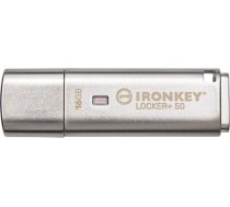 Kingston Ironkey Locker+ 50 16GB šifrēts USB zibatmiņas disks USB 3.2 Gen 1 XTS-AES aizsardzība vairāku paroļu drošības opcijas Automātiska mākoņa dublēšana metāla korpuss IKLP50/16GB, sudraba ANEB0B5B4DWC8T