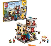 LEGO Creator 3-in-1 Townhouse Pet Shop & Café 31097 Rotaļlietu veikala būvēšanas komplekts ar banku, pilsētas rotaļu komplekts ar rotaļlietu tramvaju, dzīvnieku figūrām un minifigūras (969 gabali) ANEB07QQ39VMYT