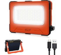 CLV LED prožektors 12000 mAh būvniecības prožektors USB uzlādējams barošanas bloks, akumulatora saules kempinga lampa āra prožektora meklēšanas gaisma ar 4 gaismas režīmiem un 180° rotējošu roktura turētāju, viegls un pārnēsājams