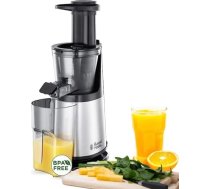 Russell Hobbs Slow Juicer 25170-56 Profesionāla sulu spiede augļiem, dārzeņiem un garšaugiem, nerūsējošais tērauds (3 sietiņa ieliktņi: smalki, rupji un saldēti augļi, ietver atgriešanas funkciju, nesatur BPA, augļu spiede)