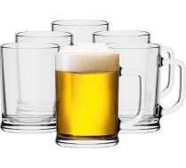 TREND FOR HOME Ulf Collection alus krūzes komplekts ar ērtu rokturi 0,5 litri 6 gab. alus glāzes ar kalibrēšanu alus krūze stikla krūze, caurspīdīga, mazgājama trauku mazgājamā mašīnā