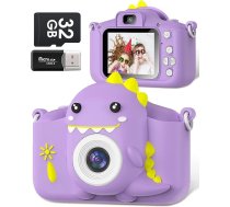 Gofunly Bērnu kamera, Gofunly bērnu kamera 1080P 2,0 collu ekrāna kamera bērniem ar 32 GB SD karti, pašbildes digitālā kamera bērnu fotokamera bērniem 3–12 gadiem zēniem un meitenēm Ziemassvētku rotaļlieta