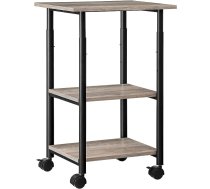 HOOBRO printeru galds, printera ratiņi ar slēdzamiem riteņiem, printera statīvs rullējams ar 3 līmeņiem, regulējams augstums, viegli saliekams, 48,5 x 40 x 67 cm, birojam, pelēks-melns EBG03PS01