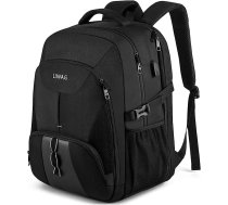 Īpaši liela mugursoma, 50 l, ūdensizturīga, 17 collu (43,1 cm) klēpjdatora soma, darba klēpjdatora mugursoma ar USB uzlādes pieslēgvietu, pretaizdzīšanas, biznesa, ceļojumu, skolas mugursoma vīriešiem, sievietēm, zēniem, pusaudžiem, mel