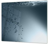 Concept Crystal Rūdīta stikla virtuves dēlis un indukcijas plīts pārsegs — griešanas dēļi viens ar 60 x 52 cm un dubultā — divi dēļi ar 30 x 52 cm D02 ūdens sērija: ūdens 1