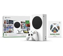 Microsoft Xbox Series S konsole — balta + 3 mēnešu spēļu ieejas karte (Apvienotā Karaliste) (Xbox Series S) ANEB0CJWK5C5HT