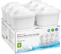 6 Stück Kartuschen für Wasserfilter, passend für Brita Maxtra® und große Wasserbehälter von Max Strength Pro, Filter für 6 Monate, BPA-frei, pass auch für Mavea Maxtra+, Elemaris, Marella, Aluna Cool