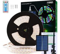 Miwatt 2 x 10 m saules LED lentes, silti balta LED lente, silikona korpuss, ūdensizturīgs, 560 LED, apgaismojums mājai, ballītei, baseinam, kāpnēm, āra apgaismojums