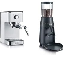 Graef ES401EU Salita Portafilter espresso automāts, 1400, White & Graef kafijas dzirnaviņas CM 702