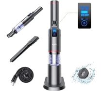 SmartAI rokas putekļu sūcējs, 15000 Pa Mini LED bezvadu akumulatora rokas putekļsūcējs, viegls akumulatoru putekļsūcējs automašīnai, mājām, dzīvojamai mājai, mājdzīvnieku matiem, ar uzlādes statīvu, C tipa uzlāde,