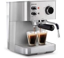 SENCOR SES 4010SS espresso automāts (1050 vati, espresso / kapučīno kafijas automāts, 15 bāru spiediena sūknis, katls, nerūsējošā tērauda korpuss) Sudraba ANEB07BHTML1CT