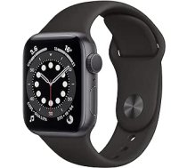 Apple Watch Series 6 (GPS, 40 MM) Aluminiumgehäuse Space Grau Schwarz Sportarmband (Generalüberholt)