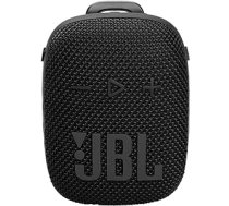 JBL Box Wind 3S — pārnēsājams mini JBL Bluetooth skaļrunis ar Harmana Kardona basa pastiprinājumu, mūzikas kastes skaļrunis ar klipsi velosipēdam un motorolleram, ūdensizturīgs saskaņā ar IP67-5 stundu atskaņošanas laiku, melns ANEB0BGN12B21T