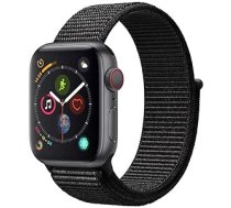 Apple Watch Series 4 40 mm (GPS + Cellular) — alumīnija korpuss, kosmosa pelēka, melna sporta siksniņa (atjaunota) ANEB07R5KYFVDT
