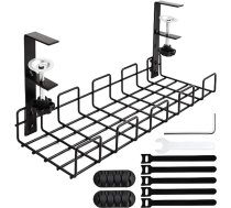 Kabeļu vadības galds Kabeļu organizētājs Galda kabeļu turētājs zem rakstāmgalda Kabeļu kanāla rakstāmgalda organizatora paliktnis Kabeļu kanāla kabeļu grozs Saspiežams biroja kabeļu pārvaldīšanai, melns