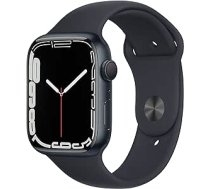 Apple Watch Series 7 (GPS, 45 MM) — Mitternachts-Aluminiumgehäuse mitternachts-Sportarmband (Generalüberholt)