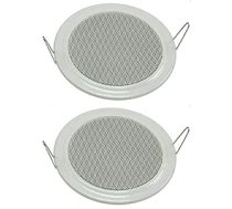 Lhh 2 griestos un sienā iebūvēto skaļruņu komplekts, balts diametrs 135 mm / 60 vati, metāla drošības režģa stiprinājuma skavas Vienkārša montāža iekštelpu guļamistabai vannas istabai mājas kinozāles pārsegtas verandas