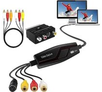 DIGITNOW! Video Grabber pārsūta Hi8 VHS uz digitālo DVD operētājsistēmai Windows 10/Mac video tveršanas karte ar Scart AV adapteri