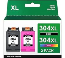 VVQV 304 printeru kasetnes XL vairāku komplektu nomaiņa HP 304 printeru kasetnēm, melnā un krāsainā, HP Envy 5000 5030 5010 5020 5032 5020 HP Deskjet 3750 2630 2620 7202 3750 2620 72023 ANEB0BVYJGLPBT