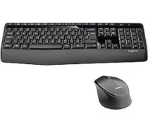 Logitech MK345 Kabelloses Set mit Tastatur in Standardgröße und komfortabler Maus für Rechtshänder, US QWERTY-Layout — Schwarz ANEB00S67M430T