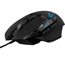 Logitech G502 HERO spēļu pele (ar HERO sensoru, RGB, 16 000 DPI, 11 programmējamām pogām, klēpjdatora un personālā datora pele, 5 pielāgojami svari, līdzsvara regulēšana, vācu iepakojums) melna