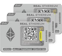 Ballet Real Ethereum (ETH), 3 pack — vienkāršākā saldētavas karte kriptovalūtām, aparatūras maciņš ar atbalstu vairākām kriptovalūtām ANEB0854FQ2T7T