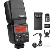 Godox v350s kompaktā izmēra 2,4 G bezvadu Speedlite Master/Slave kameras zibspuldze TTL 1/8000s HSS iebūvēts 2000 mAh litija jonu akumulators, kas paredzēts Sony A77II/a7rii/A7R/A58/A99/ilce6000l/RX/A70IIA