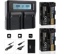 2 x Blumax Gold Edition akumulators aizstāj Sony NP-FM500H 2040 mAh + dubultā lādētājs Dual Charger Saderīgs ar Sony Alpha DSLR/SLT Series EVO II a57 a58 a68 a77 / ii a99 / ii | 2 baterijas